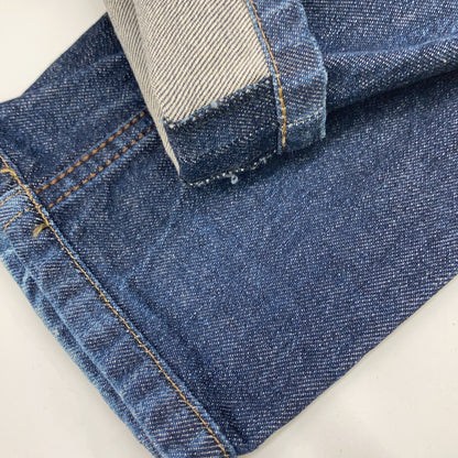 Selvedge Leather Patch Denim with Serio Button, Indigo Bottoms 40 Men's