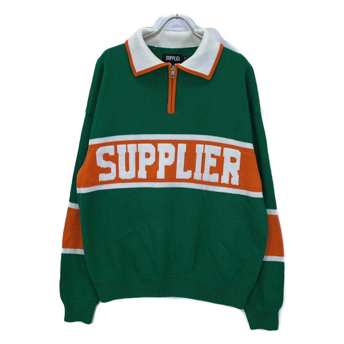SUPPLIER サプライヤー グリーン ハーフジップ ニット トップス