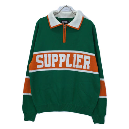 SUPPLIER サプライヤー グリーン ハーフジップ ニット トップス