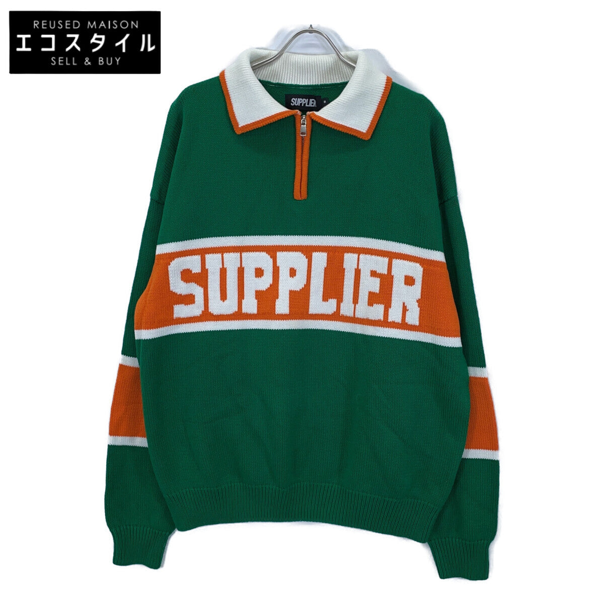 SUPPLIER サプライヤー グリーン ハーフジップ ニット トップス