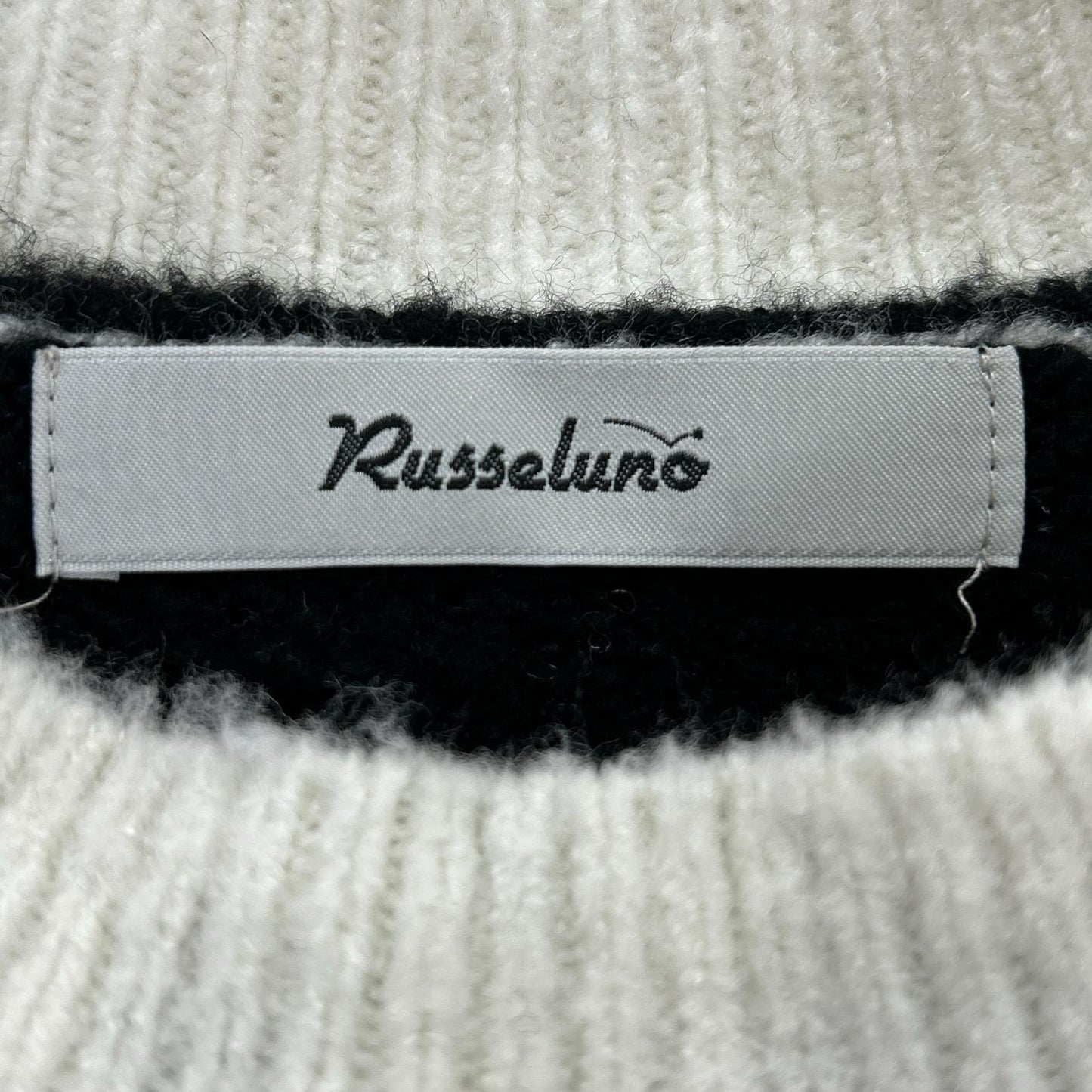 RUSSELUNO ラッセルノ ブラック×ホワイト ニット トップス