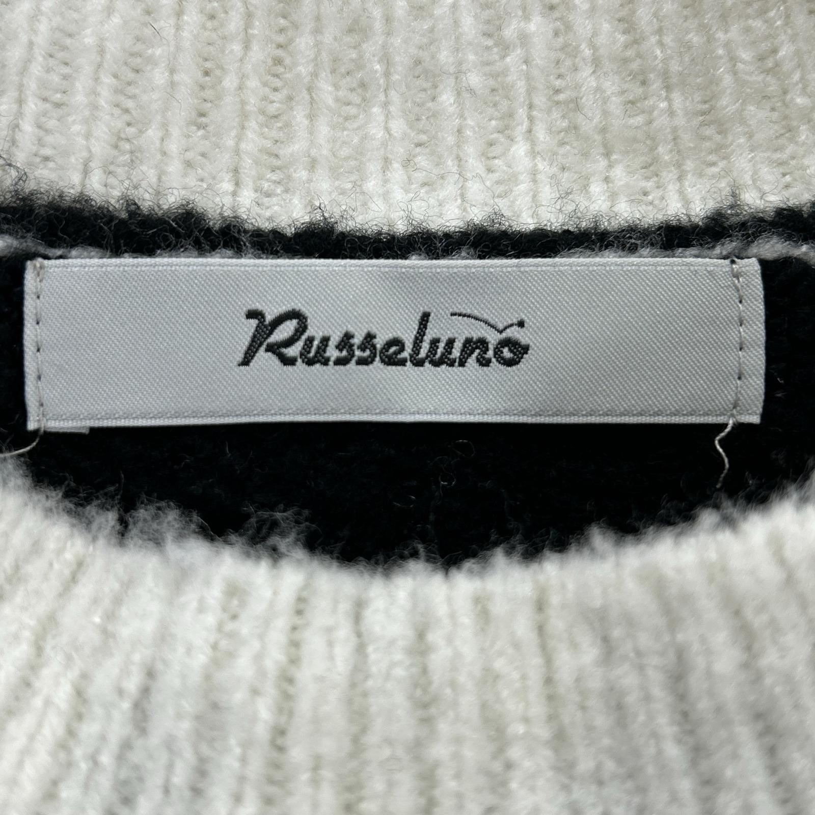 RUSSELUNO ラッセルノ ブラック×ホワイト ニット トップス