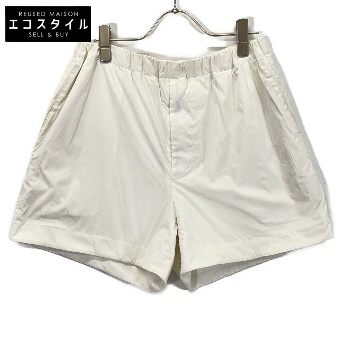 AURALEE White Cotton Shorts TERRY LINED LIGHT NYLON EASY SHORTS Bottoms
