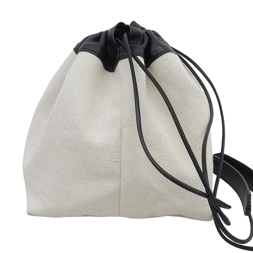 JIL SANDER ジルサンダー DUMPLING キャンバス レザー リバーシブル バッグ ショルダーバッグ レディース アイボリー×ブラック j07wg0027 ショルダーバッグ