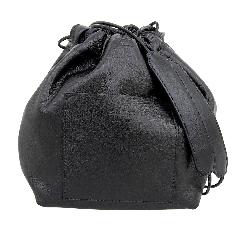 JIL SANDER ジルサンダー DUMPLING キャンバス レザー リバーシブル バッグ ショルダーバッグ レディース アイボリー×ブラック j07wg0027 ショルダーバッグ