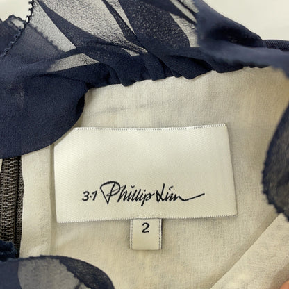 3.1 Phillip lim スリーワンフィリップリム ツイード 裏地シルク 切替 長袖ワンピース ワンピース