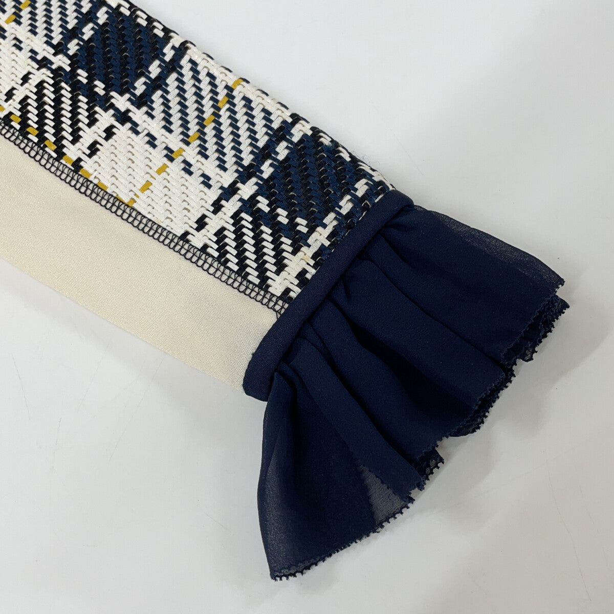 3.1 Phillip lim スリーワンフィリップリム ツイード 裏地シルク 切替 長袖ワンピース ワンピース