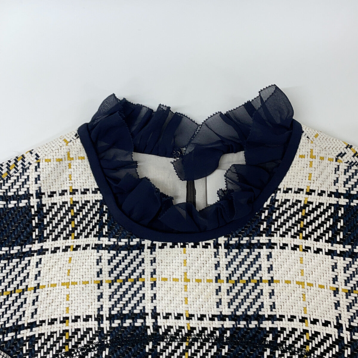 3.1 Phillip lim スリーワンフィリップリム ツイード 裏地シルク 切替 長袖ワンピース ワンピース