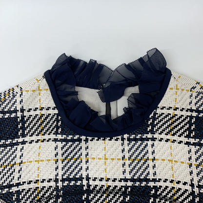 3.1 Phillip lim スリーワンフィリップリム ツイード 裏地シルク 切替 長袖ワンピース ワンピース