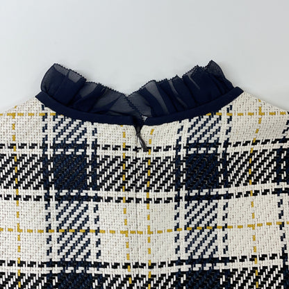 3.1 Phillip lim スリーワンフィリップリム ツイード 裏地シルク 切替 長袖ワンピース ワンピース