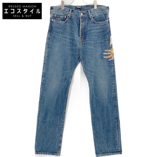 INDIGO UC2C4509-2 23AW Hand-Beaded Denim Pants Witch Bottoms 4 Men's
