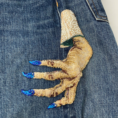 UNDER COVER アンダーカバー インディゴ UC2C4509-2 23AW ハンドビーズ加工 デニムパンツ 魔女 ボトムス