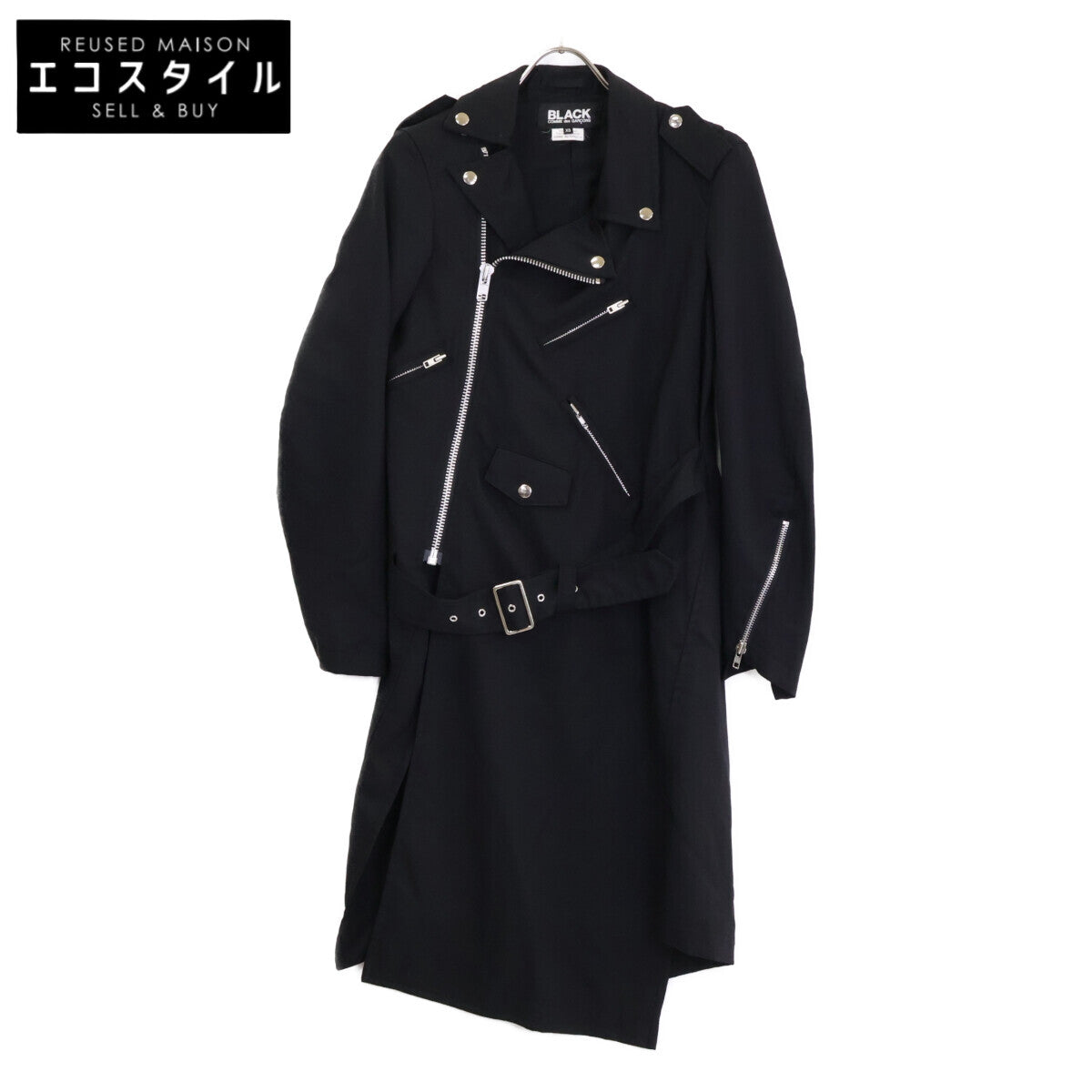 BLACKCOMMEdesGARCONS ブラックコムデギャルソン AD2015 1Q-J003 捻じれウールライダース コート