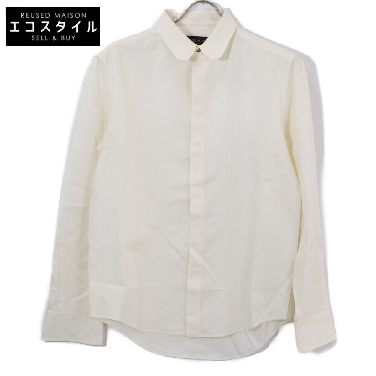 【Excellent Condition / Domestic Authentic】RM201F TCN HIFS6W Silk x Cotton Jacquard Monogram Long Sleeve Shirt Top 37 Men's