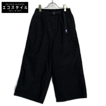 Black Corduroy Wide-Leg Bottoms S Women's