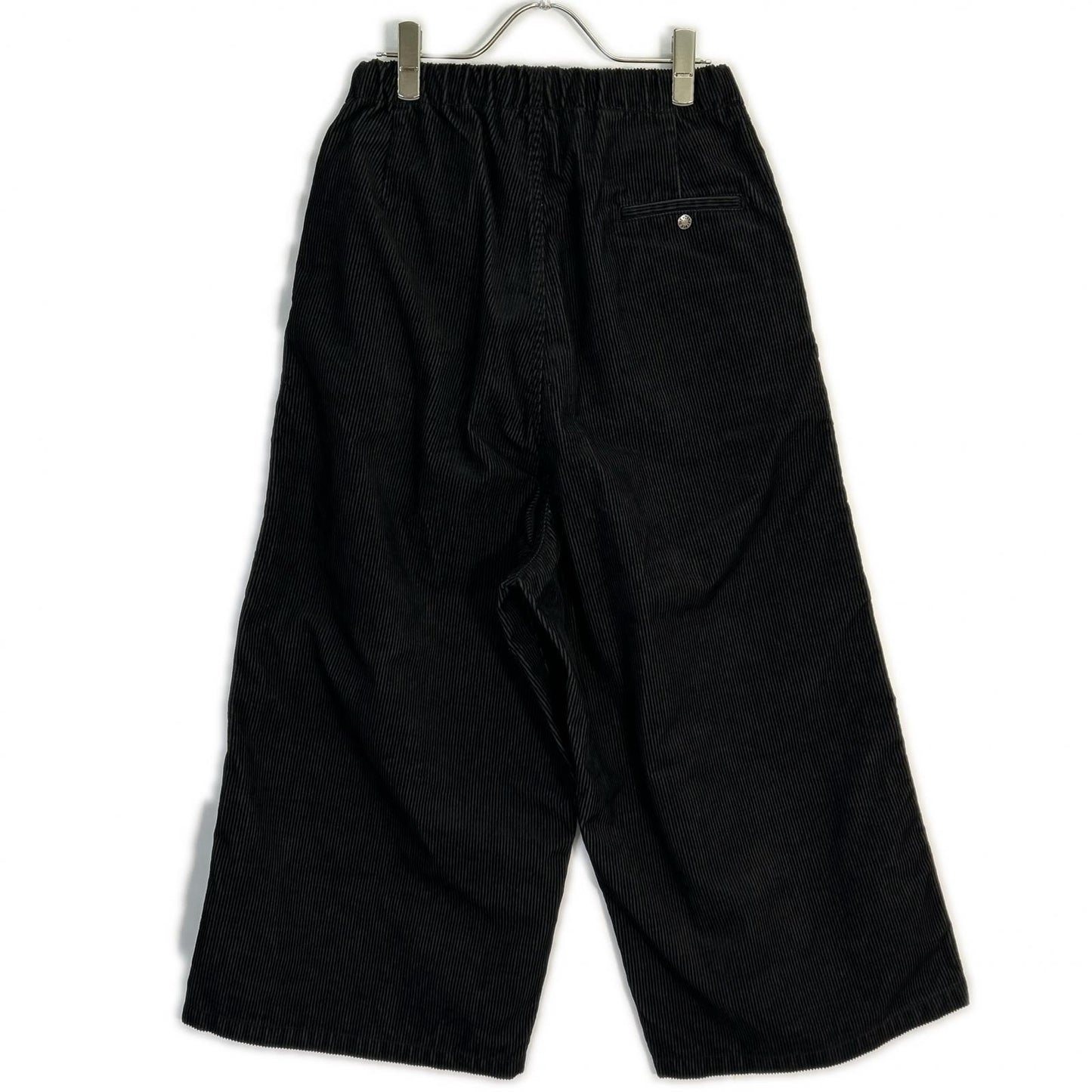 Black Corduroy Wide-Leg Bottoms S Women's