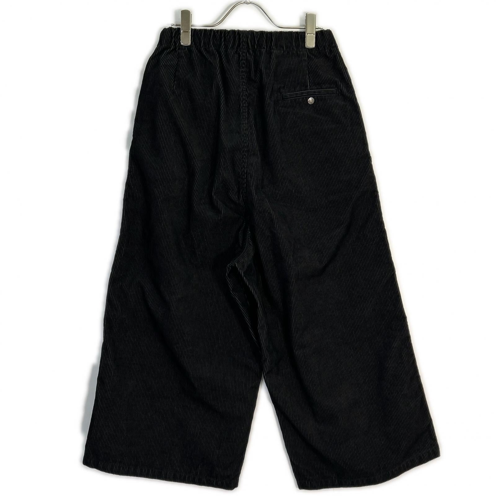 Black Corduroy Wide-Leg Bottoms S Women's