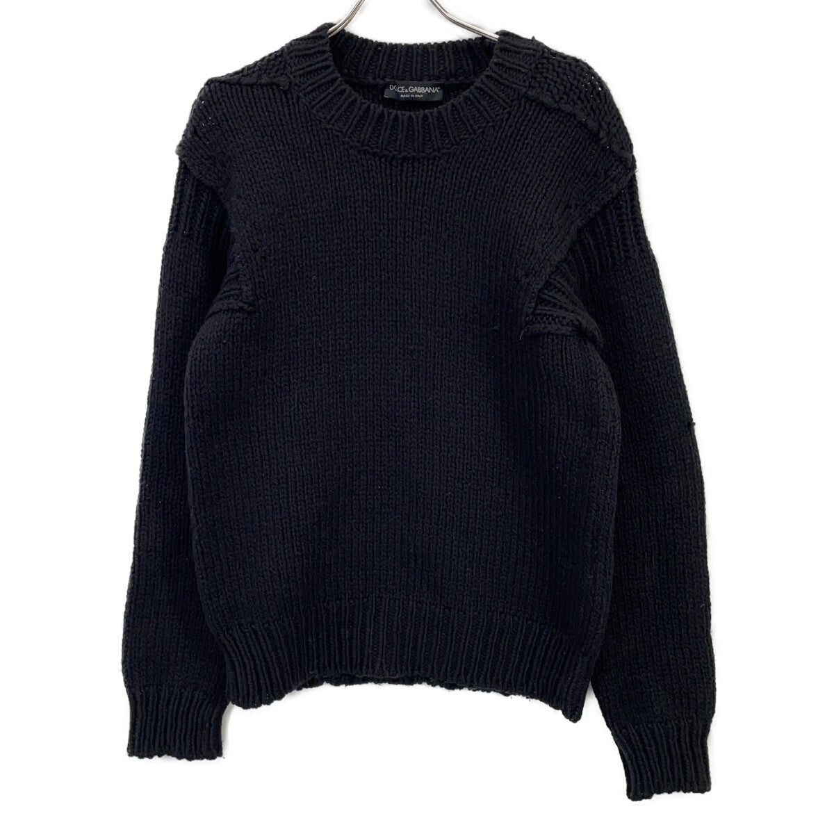 DOLCE&GABBANA ドルチェアンドガッバーナ ブラック ウール ローゲージ ニット トップス