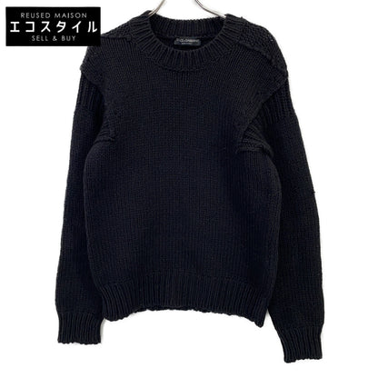 DOLCE&GABBANA ドルチェアンドガッバーナ ブラック ウール ローゲージ ニット トップス