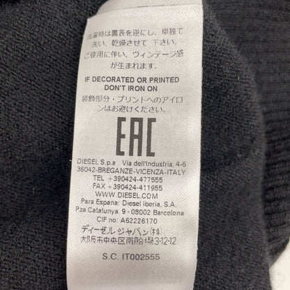 黑色羊毛正面徽标针织羊绒上衣 XL 男士