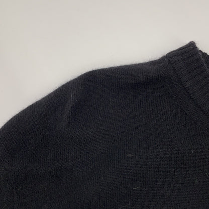 黑色羊毛正面徽标针织羊绒上衣 XL 男士