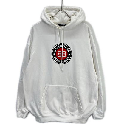 BALENCIAGA Balenciaga 570811 White Logo Hoodie Top