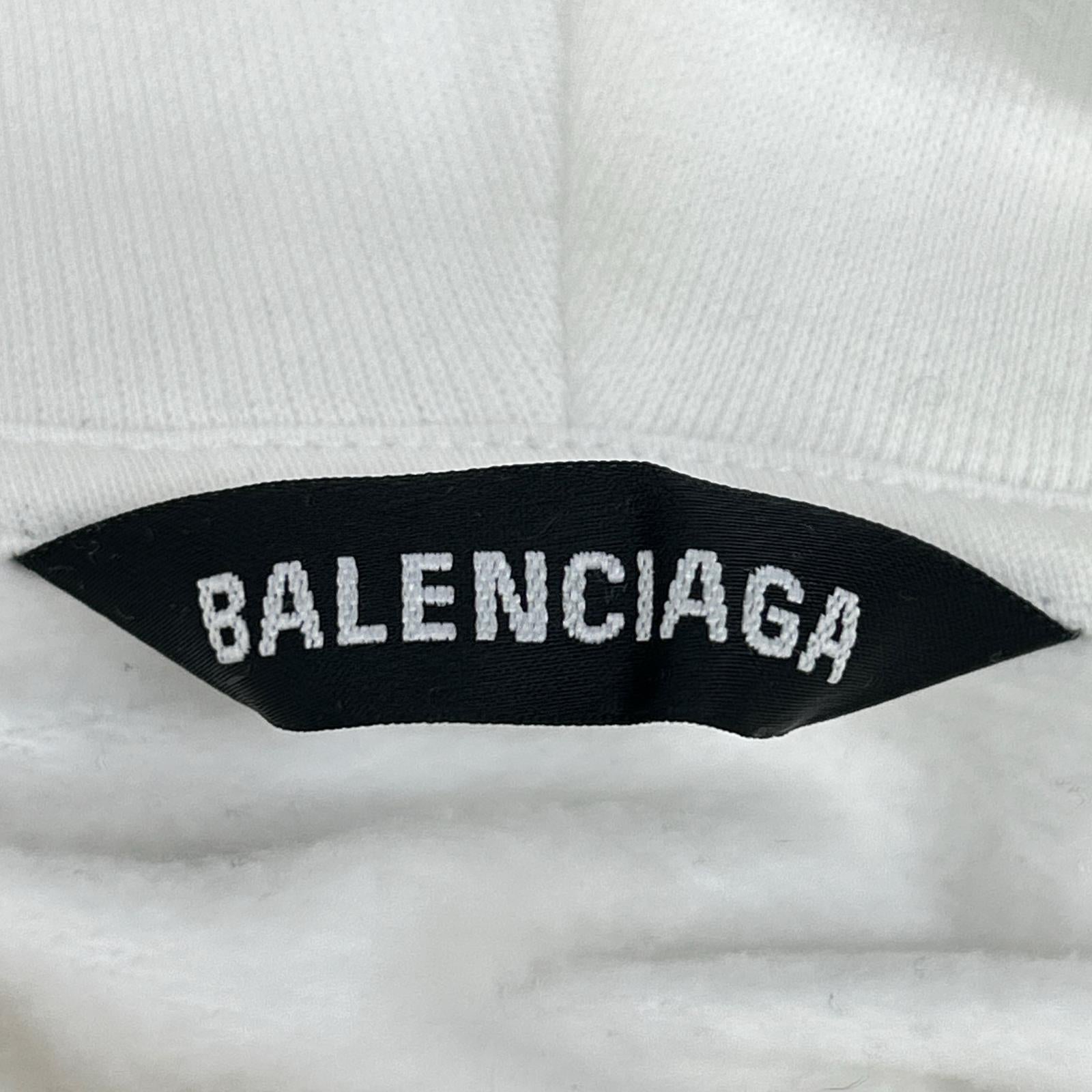 BALENCIAGA 巴黎世家 570811 白色标志连帽衫 上衣
