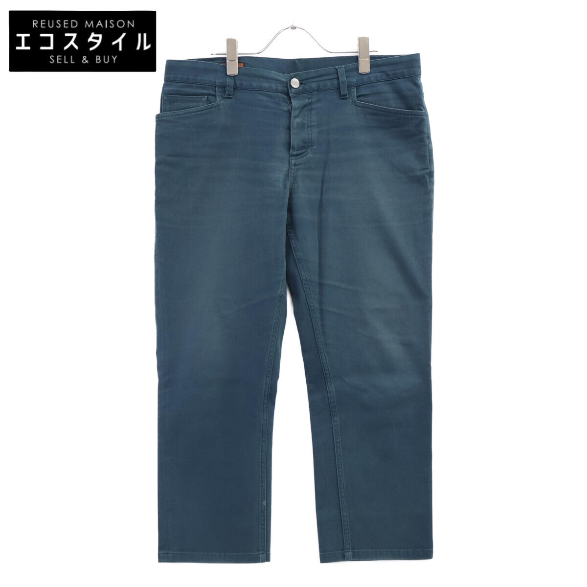 HERMES エルメス セリエ釦 グリーン デニムパンツ ボトムス