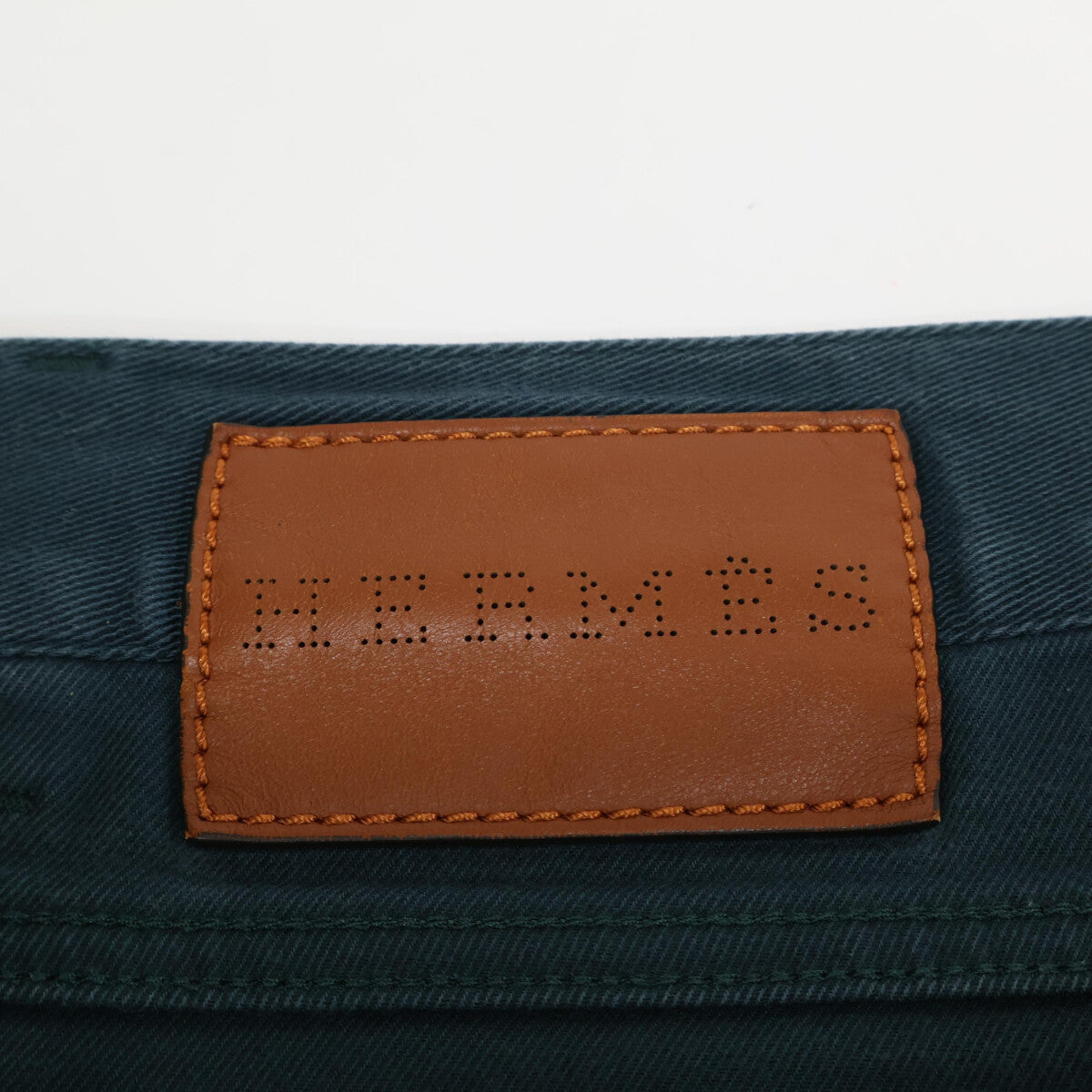 HERMES エルメス セリエ釦 グリーン デニムパンツ ボトムス