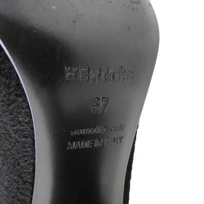 HERMES エルメス Jena 90 short boots black boots women's black 37 shoes