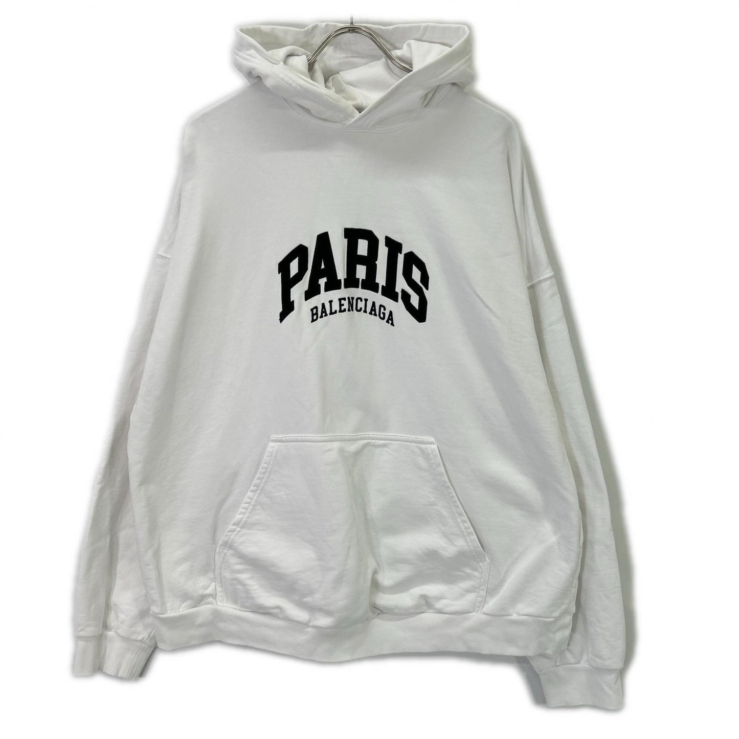 BALENCIAGA 674986 Paris Embroidered Pullover Hoodie Tops