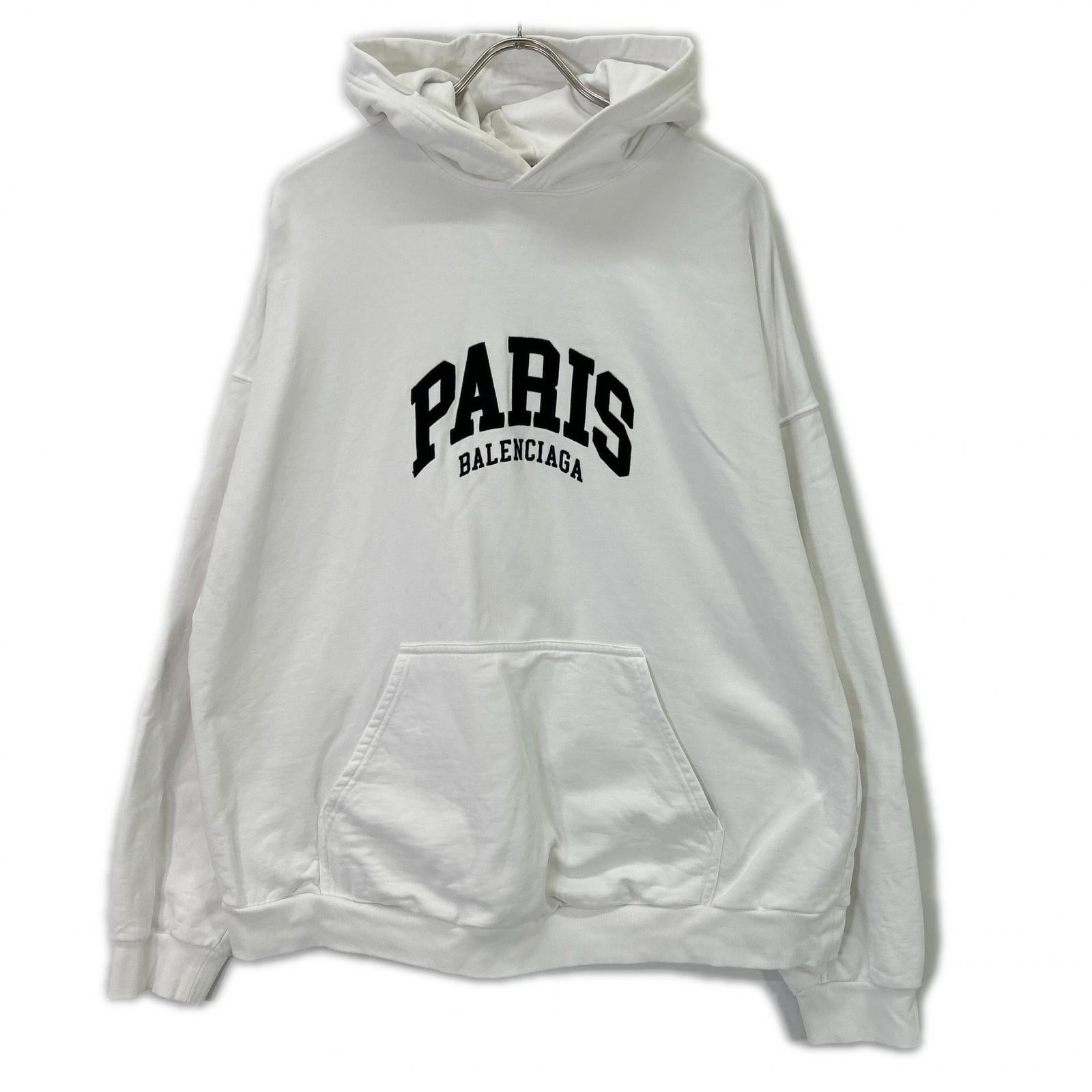 BALENCIAGA 674986 Paris Embroidered Pullover Hoodie Tops