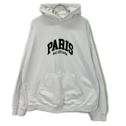 BALENCIAGA 674986 Paris Embroidered Pullover Hoodie Tops