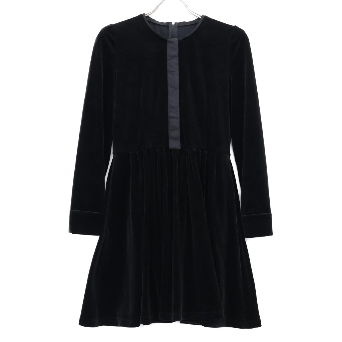 35321VSOFG101T Velour Dress Black Dress 40 Ladies