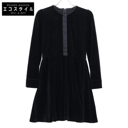 35321VSOFG101T Velour Dress Black Dress 40 Ladies