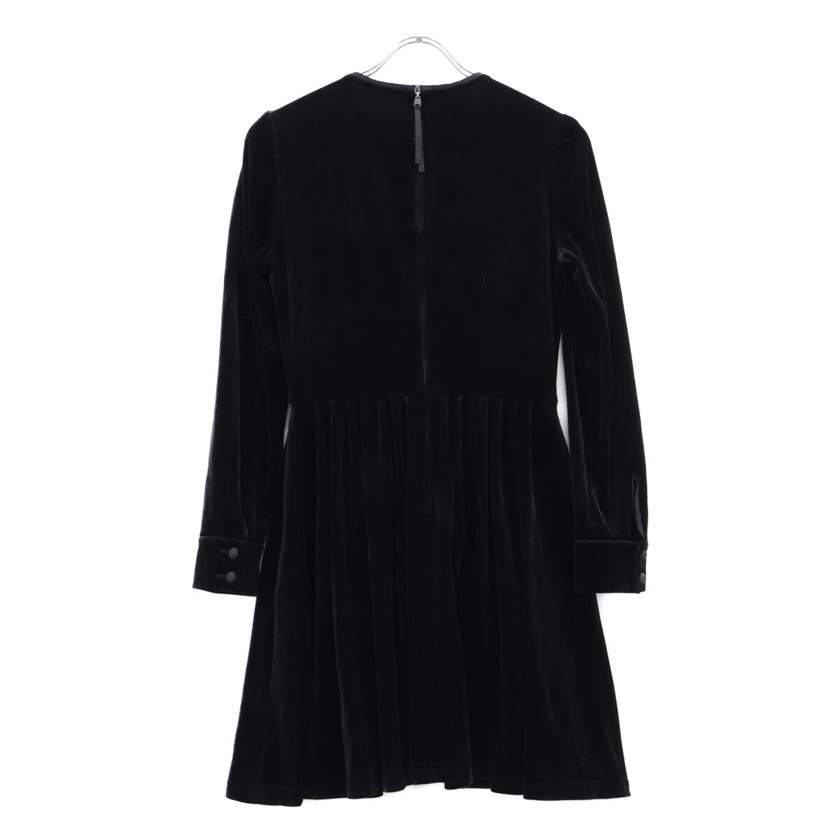 35321VSOFG101T Velour Dress Black Dress 40 Ladies