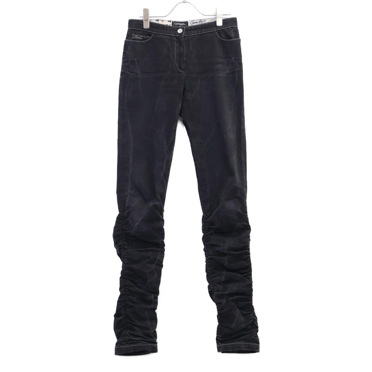 P27780 V17745 Black Irregular Slim Pants Bottoms 34 Women's