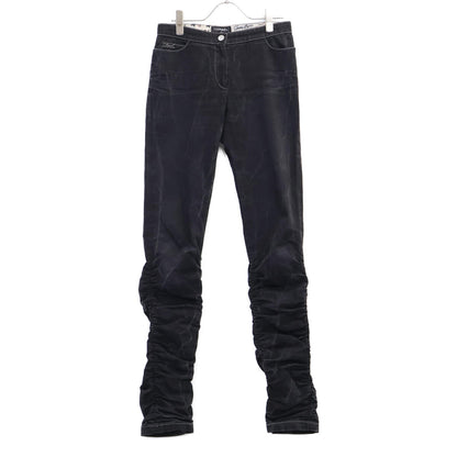 P27780 V17745 Black Irregular Slim Pants Bottoms 34 Women's
