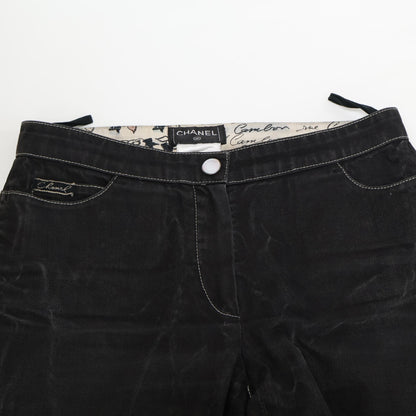 P27780 V17745 Black Irregular Slim Pants Bottoms 34 Women's