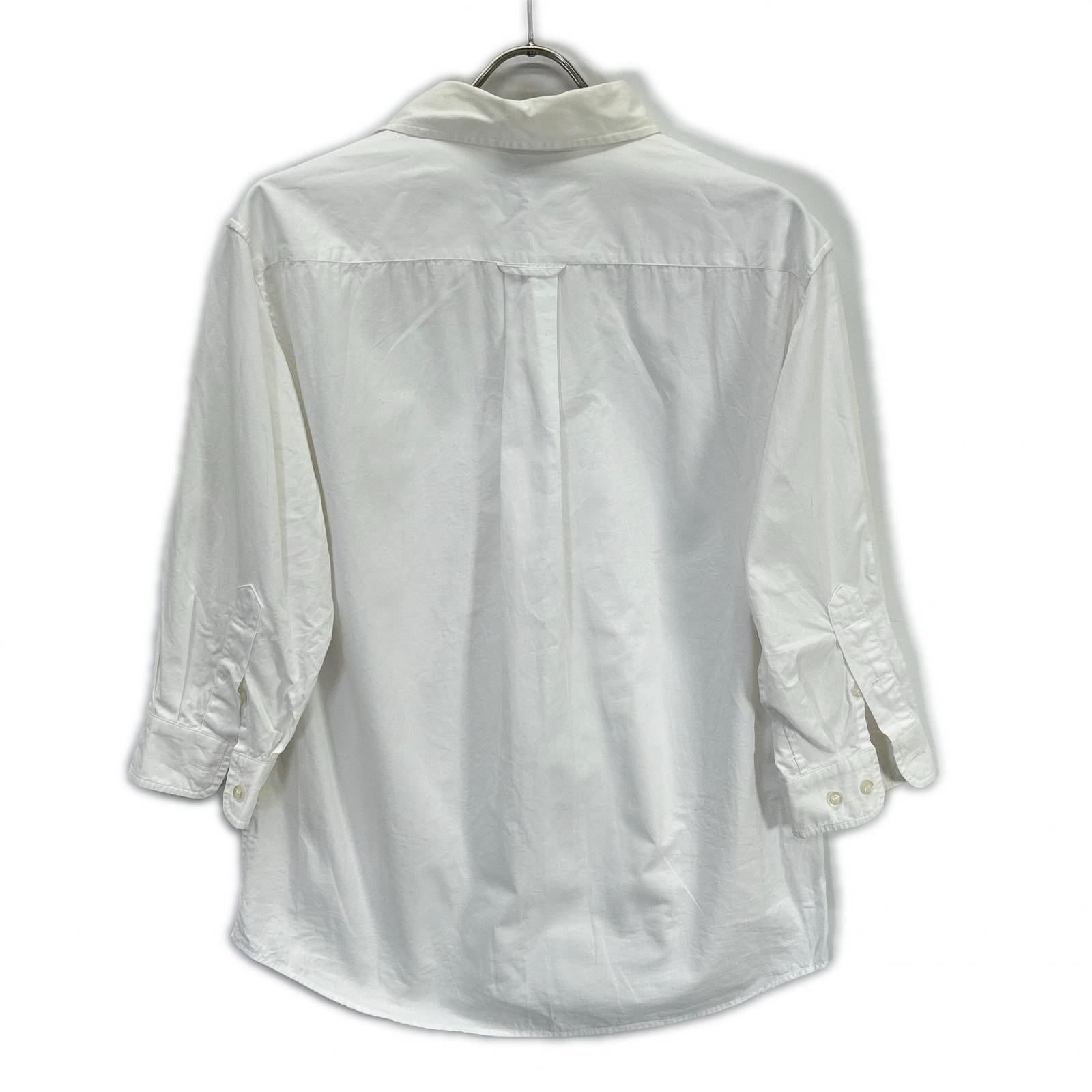 MIUMIU Miu Miu DNA067 Logo-patch cotton long-sleeve shirt women's top