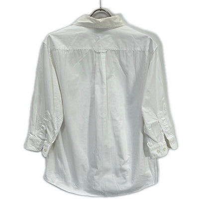 MIUMIU Miu Miu DNA067 Logo-patch cotton long-sleeve shirt women's top