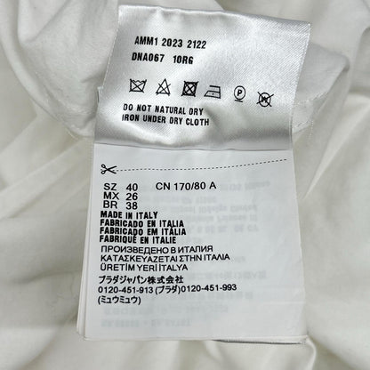 MIUMIU Miu Miu DNA067 Logo-patch cotton long-sleeve shirt women's top