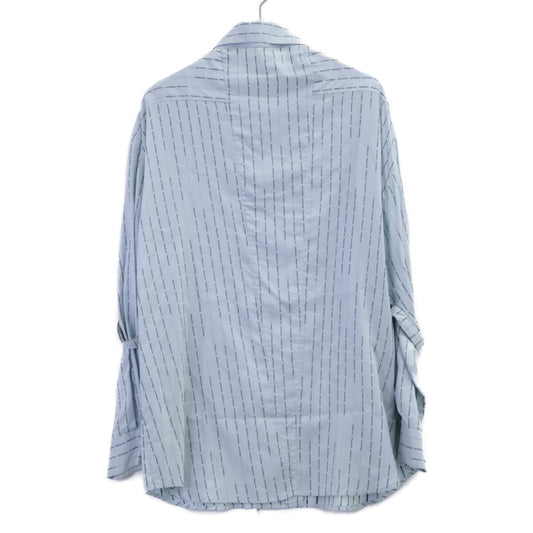 PRADA P424C S181 Logo Stripe Blouse Top