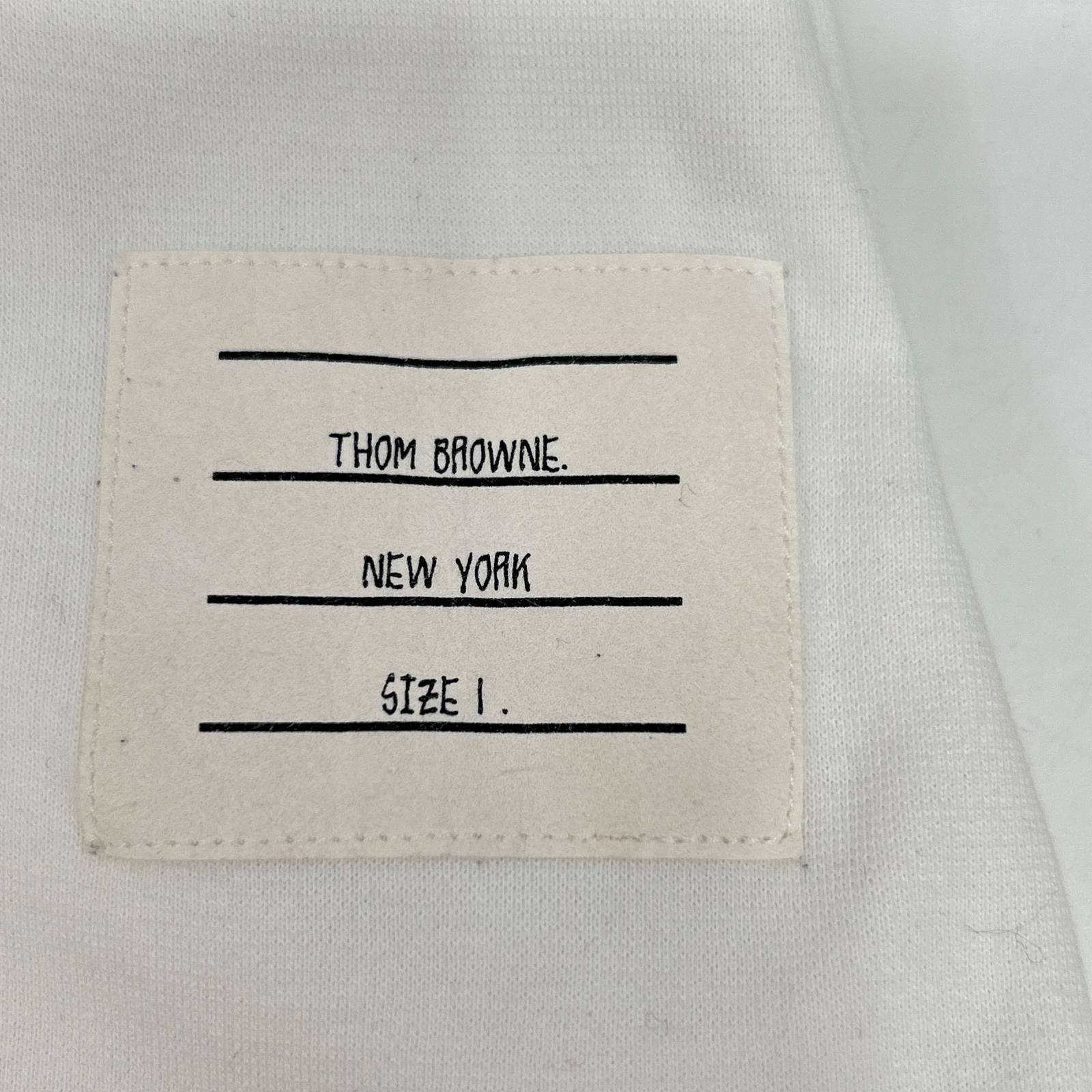 THOM BROWNE トムブラウン 白 半袖カットソー トリコロール トップス