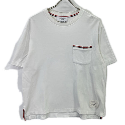THOM BROWNE トムブラウン 白 半袖カットソー トリコロール トップス