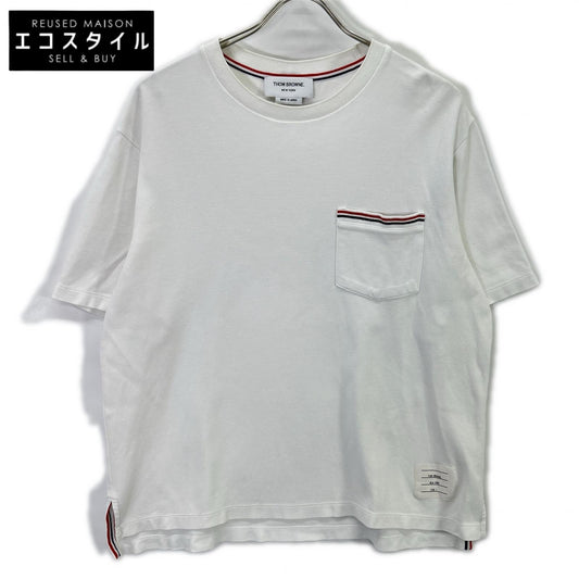 THOM BROWNE トムブラウン 白 半袖カットソー トリコロール トップス