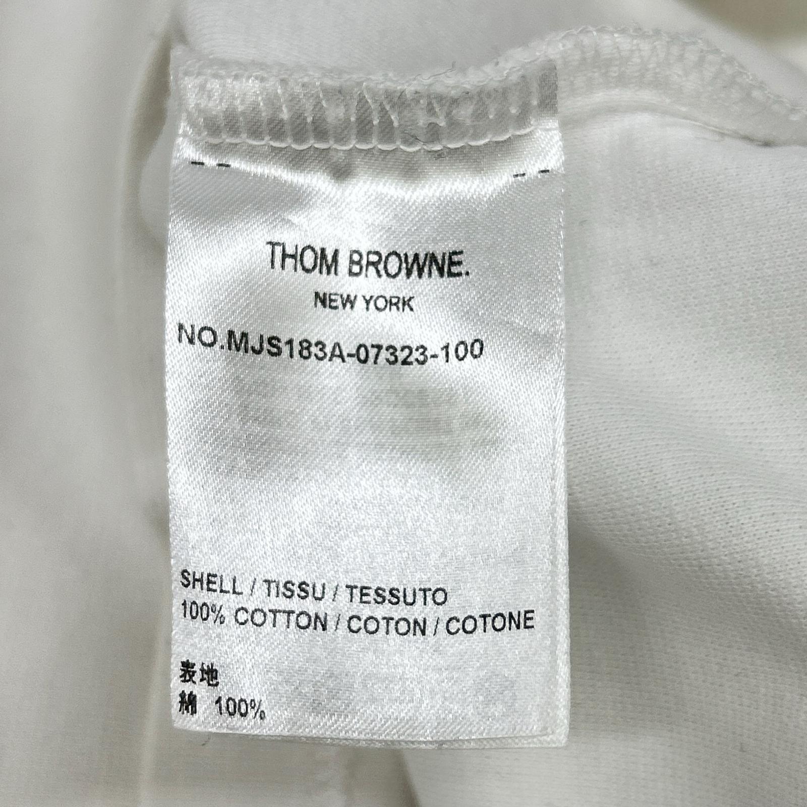 THOM BROWNE トムブラウン 白 半袖カットソー トリコロール トップス