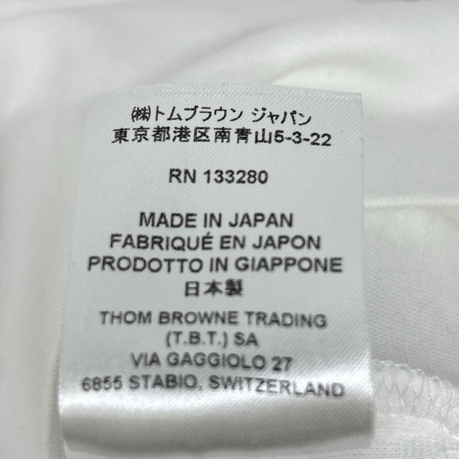 THOM BROWNE トムブラウン 白 半袖カットソー トリコロール トップス