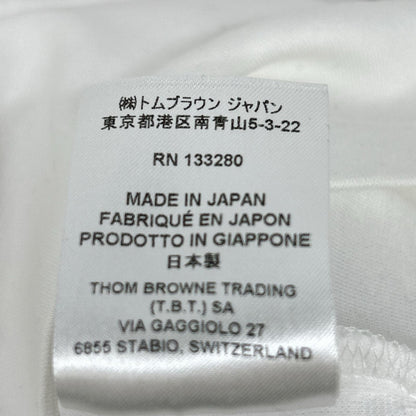 THOM BROWNE トムブラウン 白 半袖カットソー トリコロール トップス