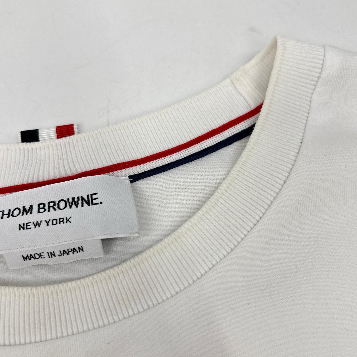THOM BROWNE トムブラウン 白 半袖カットソー トリコロール トップス